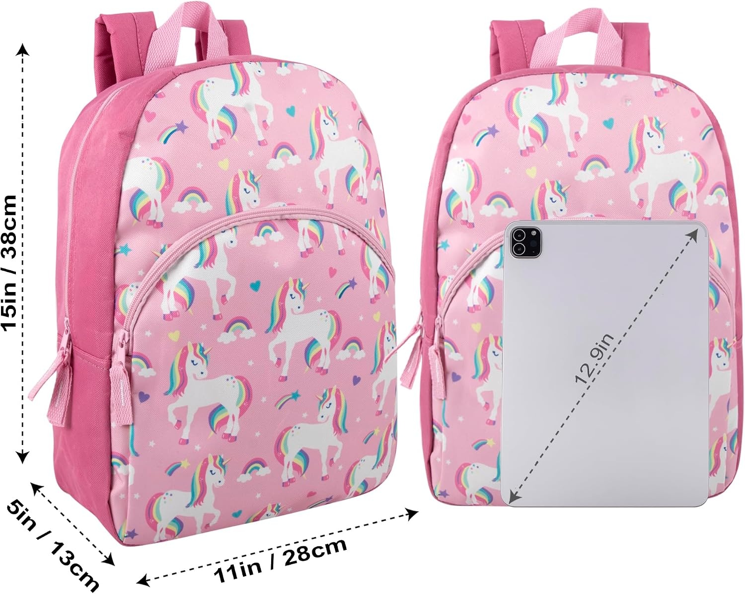 Trail maker Wholesale Kids Backpacks for Boys, Girls Bulk Backpacks 24 Pack with Fun Patterns, Adjustable Padded Straps(Female Fantastic Creature Prints)