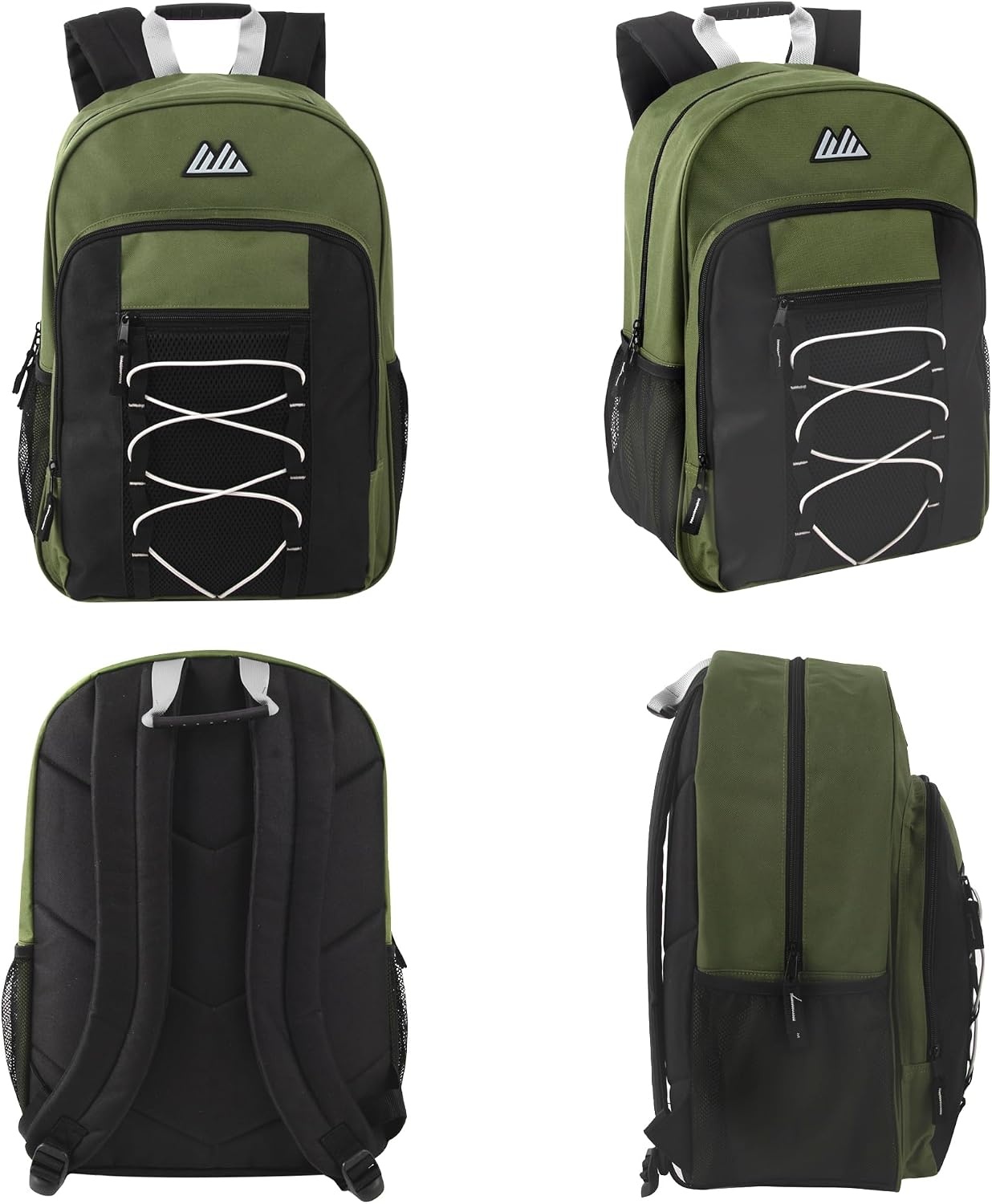 Trail maker (24 Pack) 18 Inch Heavy Duty Bulk Dual Compartment Bungee Backpacks for College, Homeless Women, Men (Light Colors Pack)(Dark Colors Pack)