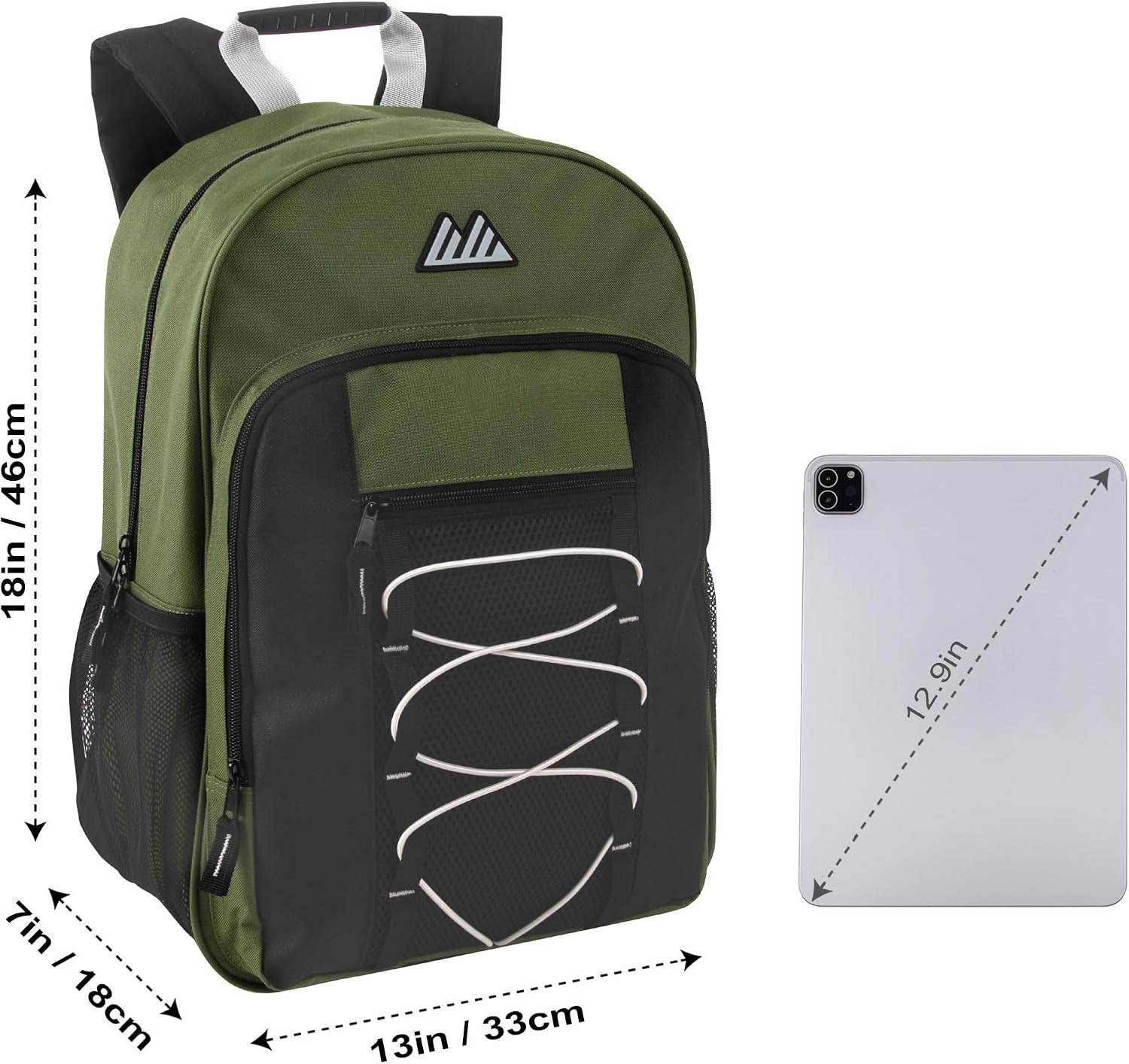Trail maker (24 Pack) 18 Inch Heavy Duty Bulk Dual Compartment Bungee Backpacks for College, Homeless Women, Men (Light Colors Pack)(Dark Colors Pack)