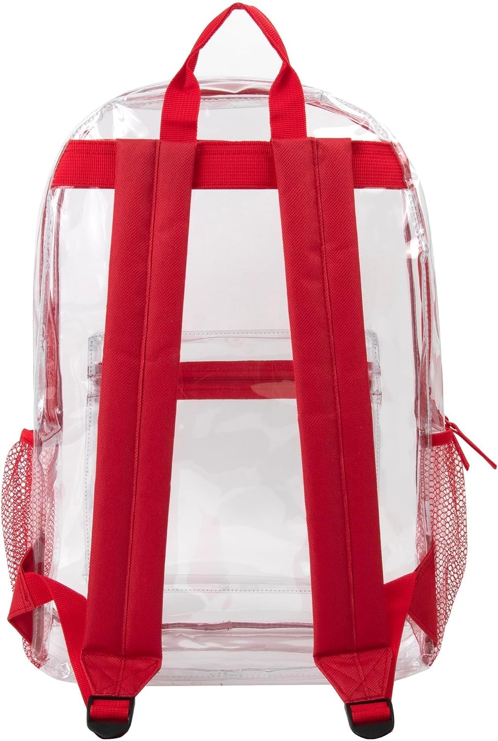 Trail maker Bulk Clear Backpacks Wholesale for School 24 Pack Clear Backpacks for Boys, Girls, School, Stadium, Travel (Assorted Colors Pack)(Red Pack)
