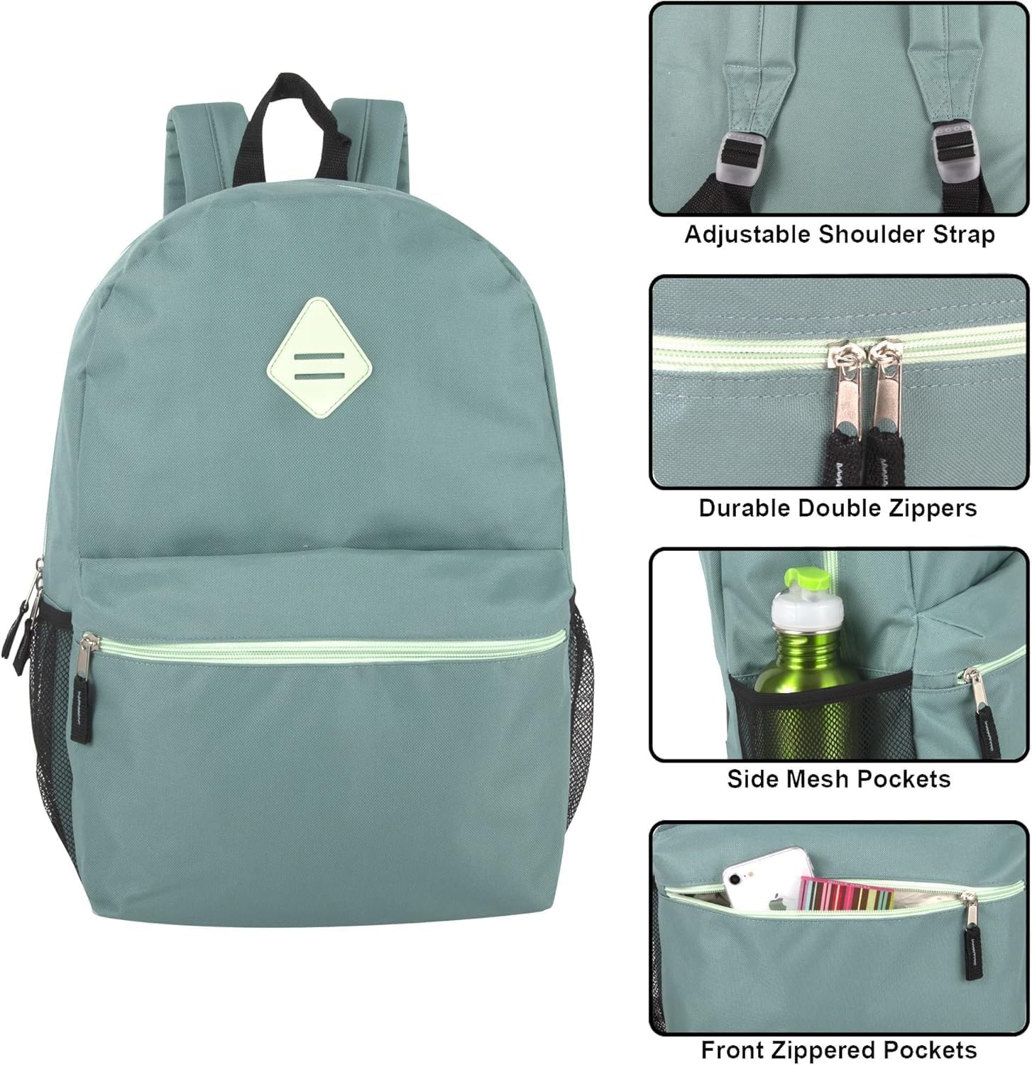 Trail maker 24 Pack Wholesale 19 Inch Backpacks in Bulk for Kids, School, for Adults for Nonprofit (Color Pack 2)(Color Pack 2)
