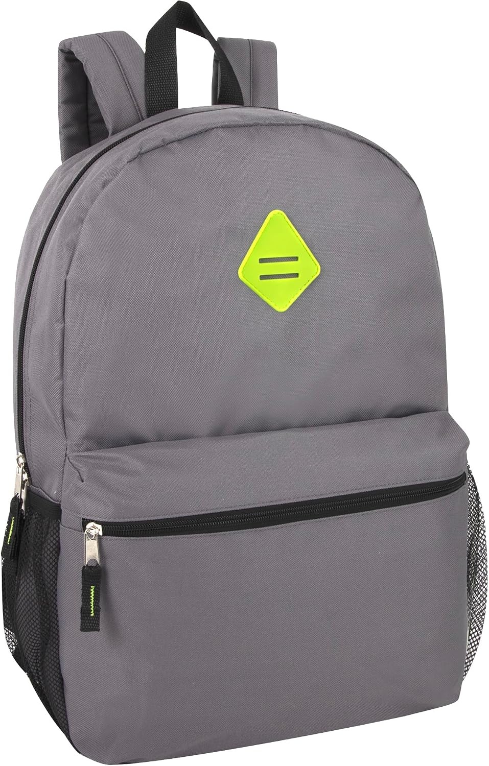 Trail maker 24 Pack 19 Inch Backpacks for Commute, Travel, Donation (Black) | Classic unisex design padded shoulder strap Side mesh water bottle pocket top carry handle Zipper Pocket gym travel bookbags((24 Pack) Gray)