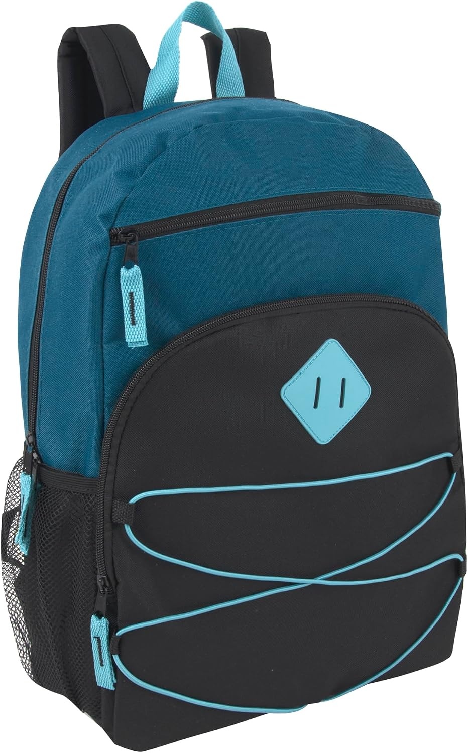Adventure Trails 24 Pack Bulk Backpacks Wholesale for Homeless Men, Women, Donation | 17 Inch Dual Compartment Bungee Backpacks with Pockets (Dark Colors Pack)(Dark Colors Pack)