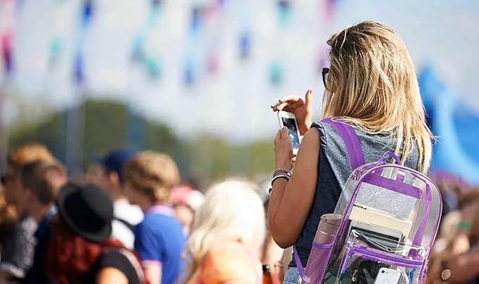 Trail maker Bulk Clear Backpacks Wholesale for School 24 Pack Clear Backpacks for Boys, Girls, School, Stadium, Travel (Assorted Colors Pack)(Purple Pack)