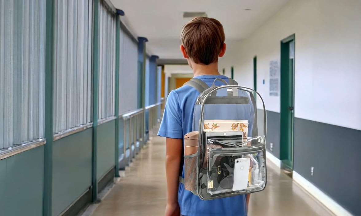 Trail maker Bulk Clear Backpacks Wholesale for School 24 Pack Clear Backpacks for Boys, Girls, School, Stadium, Travel (Assorted Colors Pack)(Grey Pack)