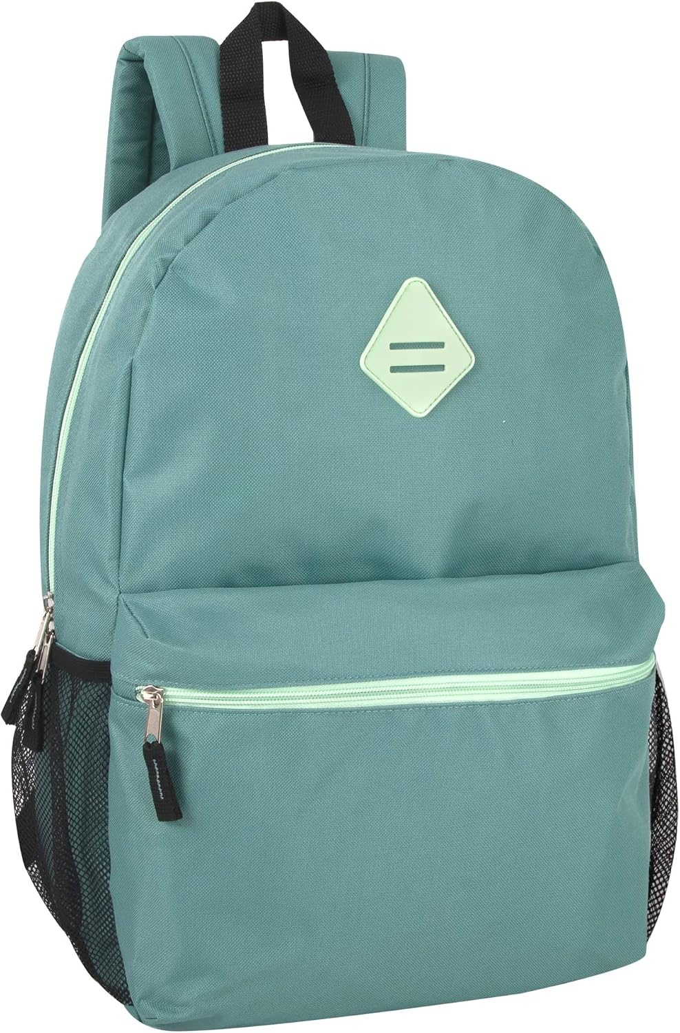 Trail maker 24 Pack 19 Inch Backpacks for Commute, Travel, Donation (Black) | Classic unisex design padded shoulder strap Side mesh water bottle pocket top carry handle Zipper Pocket gym travel bookbags((24 Pack) Turquoise)