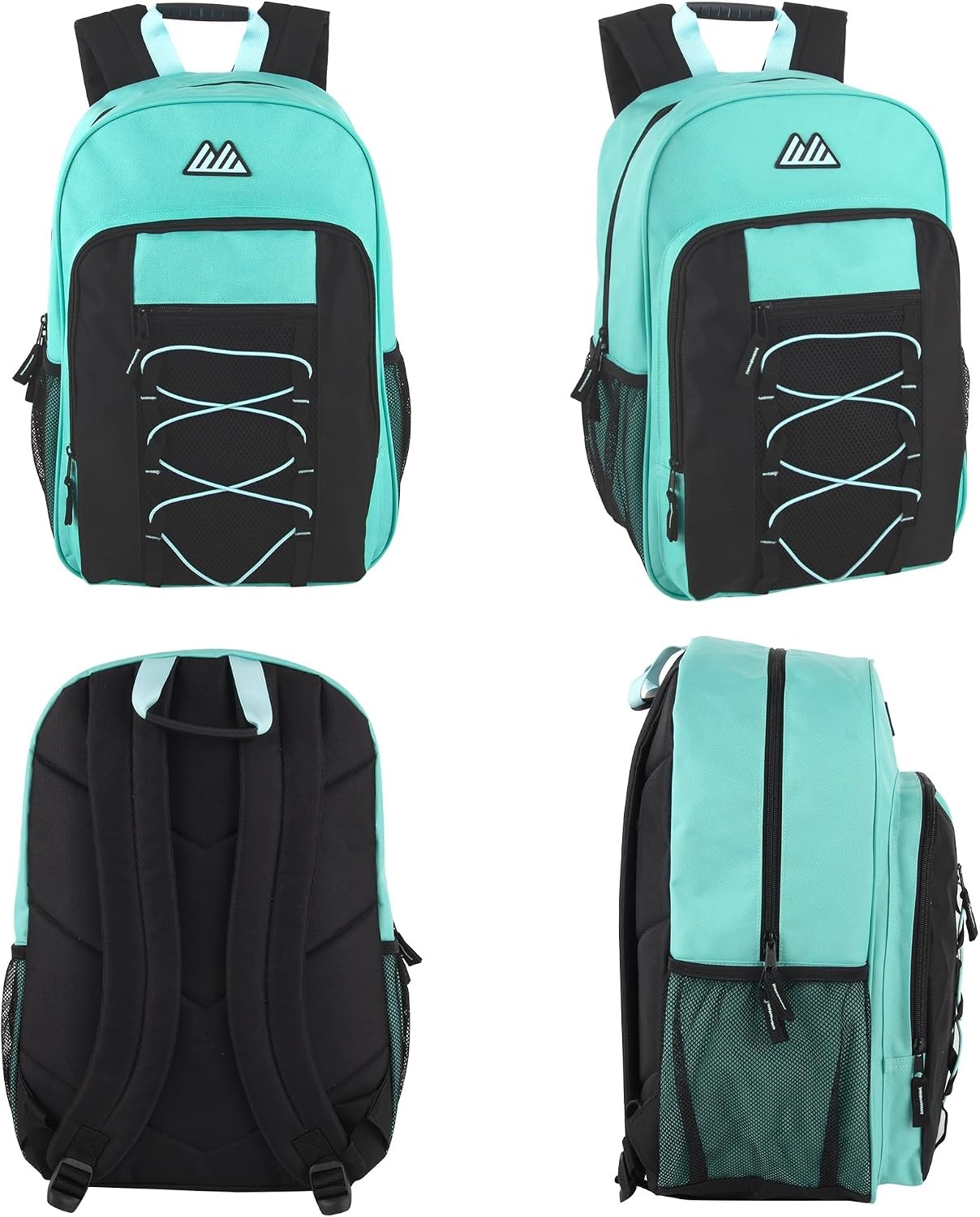 Trail maker (24 Pack) 18 Inch Heavy Duty Bulk Dual Compartment Bungee Backpacks for College, Homeless Women, Men (Light Colors Pack)(Light Colors Pack)
