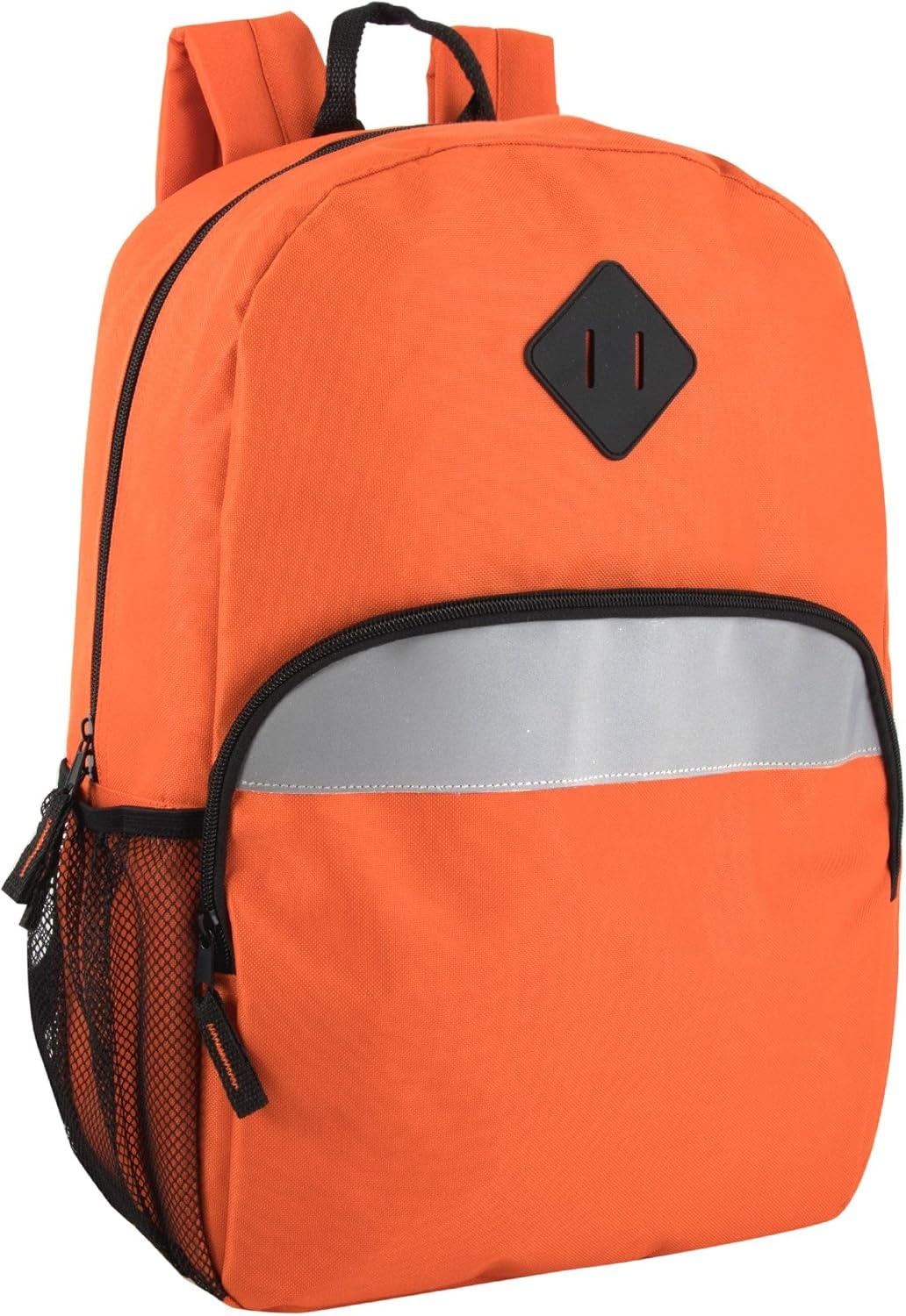 Trail maker Bulk Kids Reflective Backpack Wholesale 24 Pack Backpacks with Side Pockets, Padded (10 Colors Pack)(Orange)