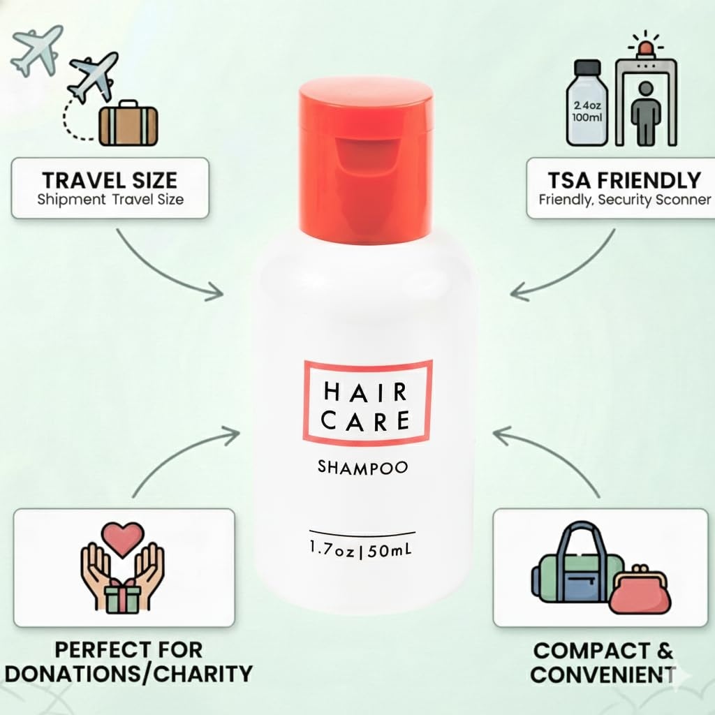 Trail maker 100 pack 1 oz Shampoo Travel Size for Hotel, Homeless, Shelters, Donation, Charity, Travel (100 bottles 1 ounce each)(Women’s Scented)