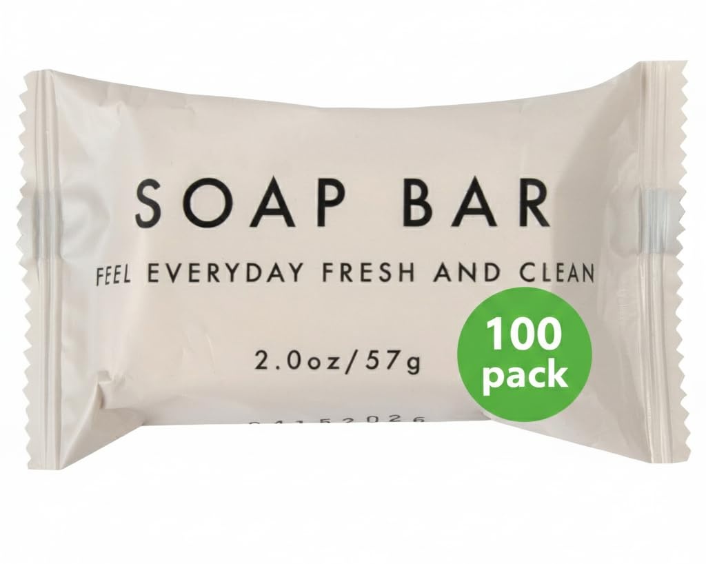 Trail maker 100 pack 2 Oz. Bar Soap for AirBNB, Homeless Shelter,Charity Drive, Disaster Relief Supplies(2 Ounce (Pack of 100))