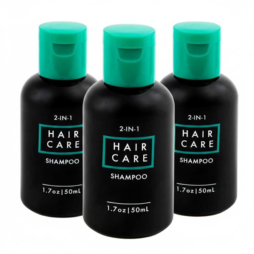 Trail maker 100 pack 1 oz Travel Shampoo for Hospitality, Hotel, Donation, Charity, Homeless (100 bottles 1 ounce each)(Men’s Scented)