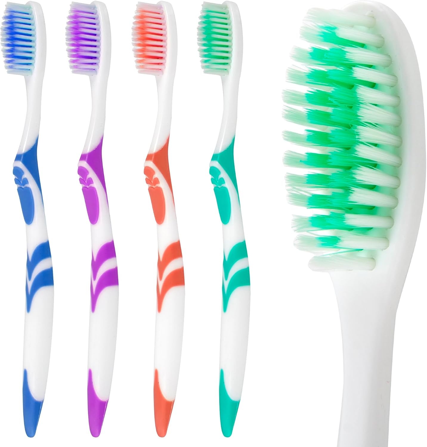 Trail maker 100 Pack 46 Soft Bristle Head Toothbrushes in Assorted Colors – Hospitality, Hotel, Charity, Donation(1 Count (Pack of 100))