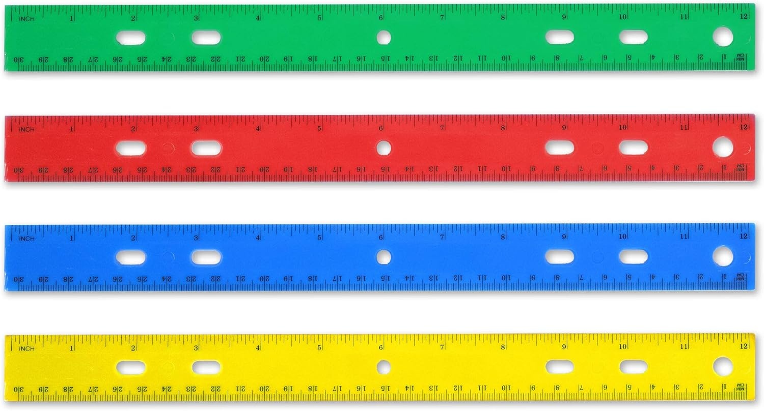 Trailmaker (100 Pack) 12 Inch Bulk Rulers for Classroom Students & Kids, Dual Sided Imperial (Inches) and Metric (CM/MM) Measuring Rulers, Bulk School Supplies for Preschool, Elementary(100 Pack)