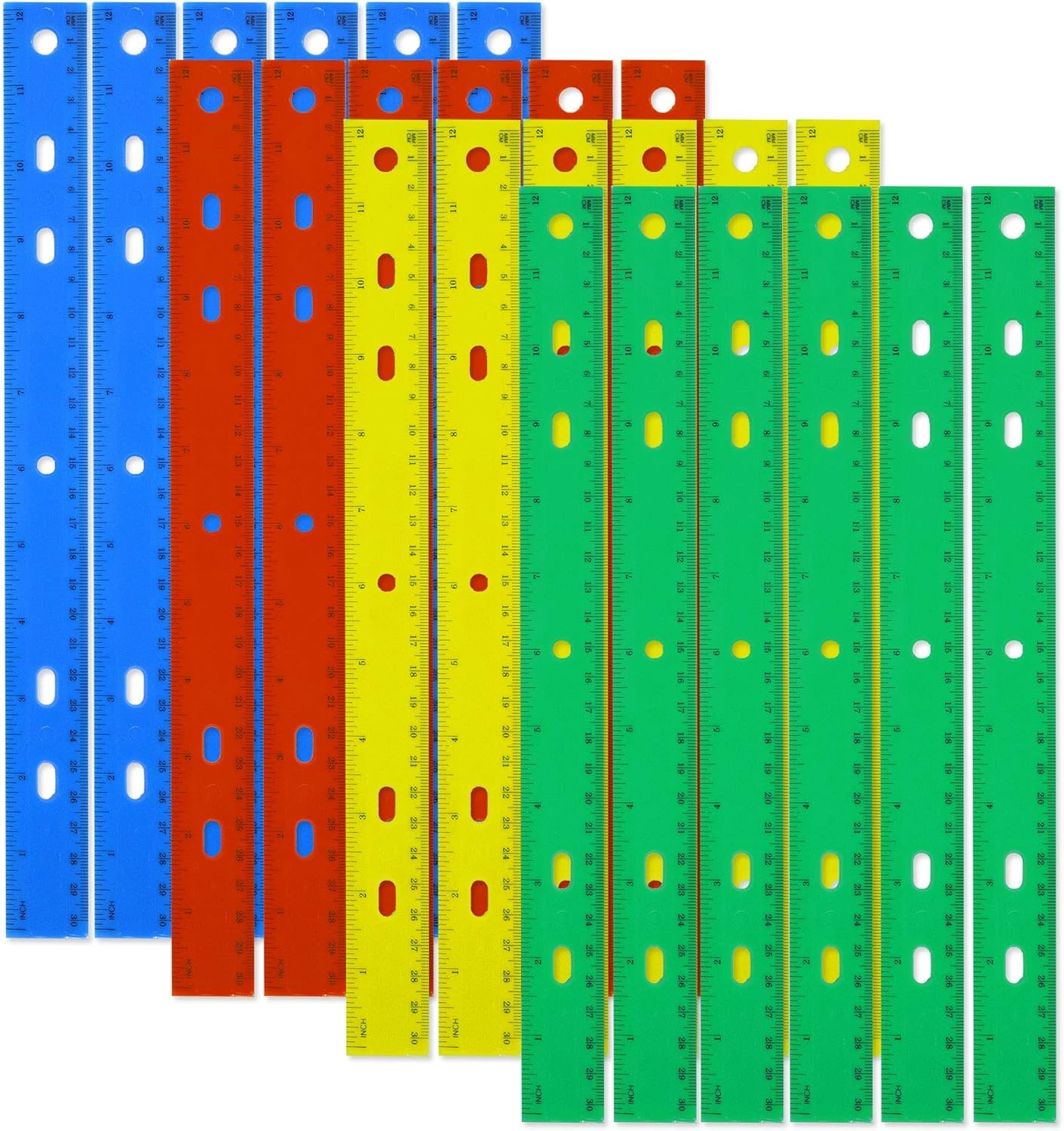 Trailmaker (100 Pack) 12 Inch Bulk Rulers for Classroom Students & Kids, Dual Sided Imperial (Inches) and Metric (CM/MM) Measuring Rulers, Bulk School Supplies for Preschool, Elementary(100 Pack)