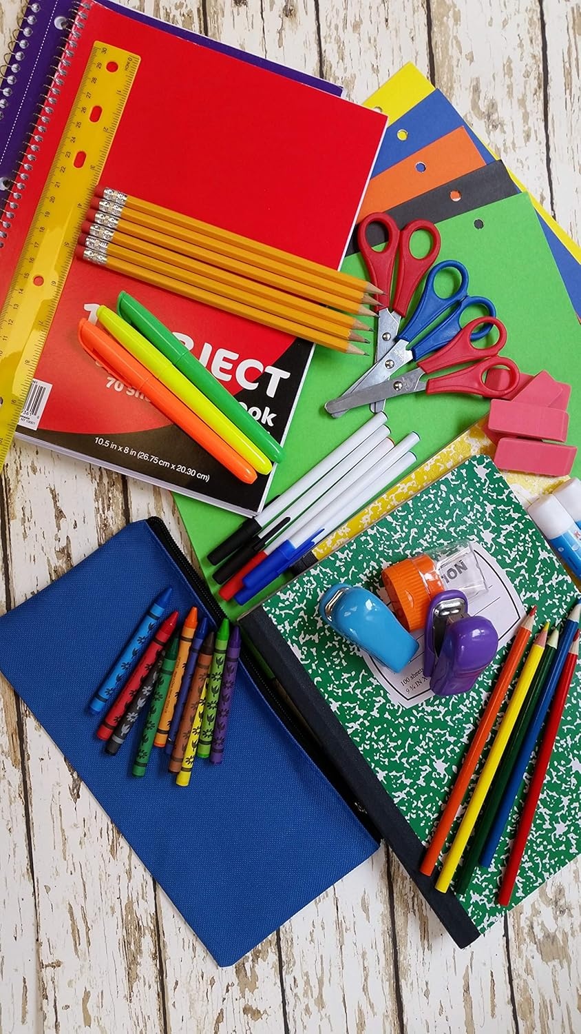 Trail maker School Supplies Kit 45 Piece School Supply Kit Grades K-12 – Back to School Essentials Includes Folders Notebooks Pencils Pens and Much More (1 Count (Pack of 45))