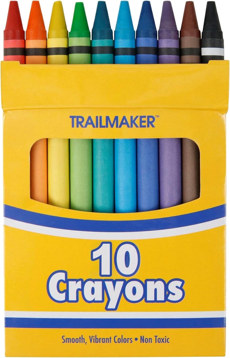 Trail maker (12 Pack Bright Wax Coloring Crayons in Bulk, Wholesale Packaging – 10 Per Box, 120 Crayons total(Multicolour (100 Pack))