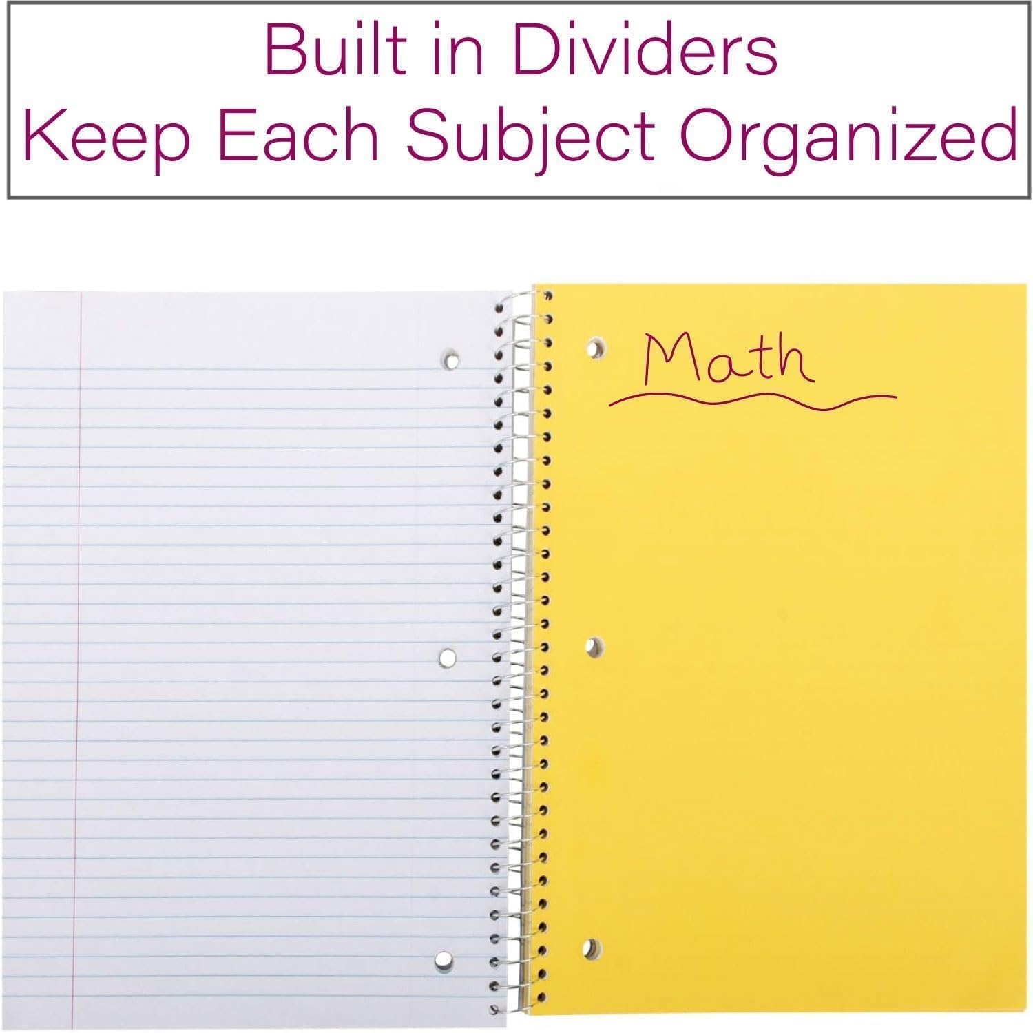 Trail maker (20 Pack) Bulk 5 Subject Notebooks College Ruled | 5 Subject Spiral Notebooks Bulk for School Kids, Students, Offices with Dividers