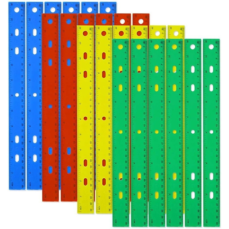 Trailmaker (100 Pack) 12 Inch Bulk Rulers for Classroom Students & Kids, Dual Sided Imperial (Inches) and Metric (CM/MM) Measuring Rulers, Bulk School Supplies for Preschool, Elementary(24 Pack)