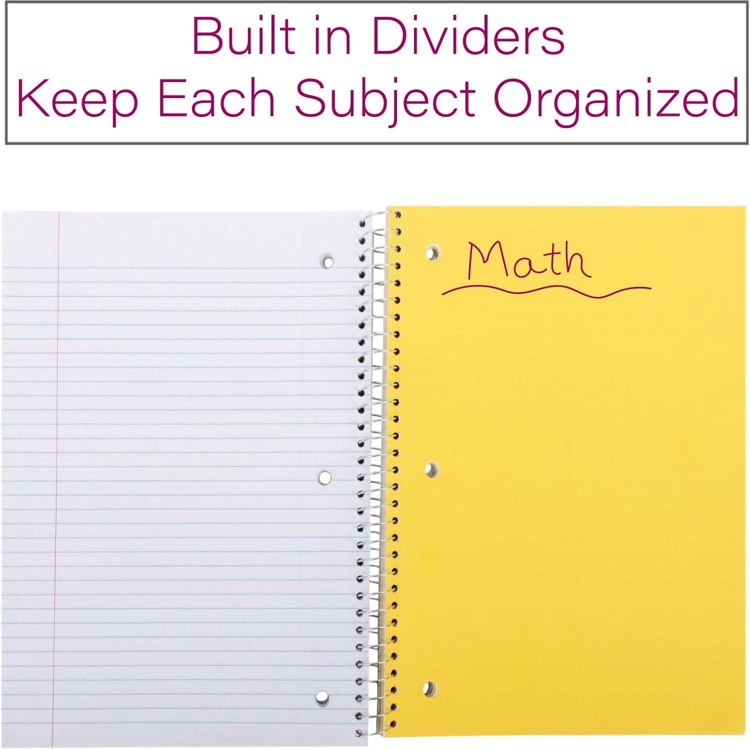 Trail maker Bulk Notebooks 20 Pack – 3 Subject Notebook Wide Ruled Bulk 3 Subject Spiral Notebooks for Kids, School, Notes, Students, Work