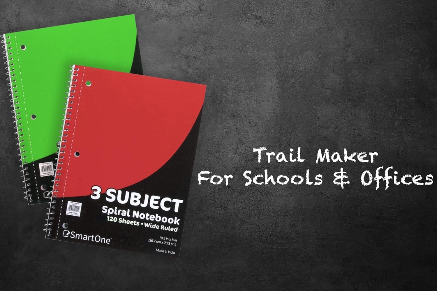 Trail maker Bulk Notebooks 20 Pack – 3 Subject Notebook Wide Ruled Bulk 3 Subject Spiral Notebooks for Kids, School, Notes, Students, Work