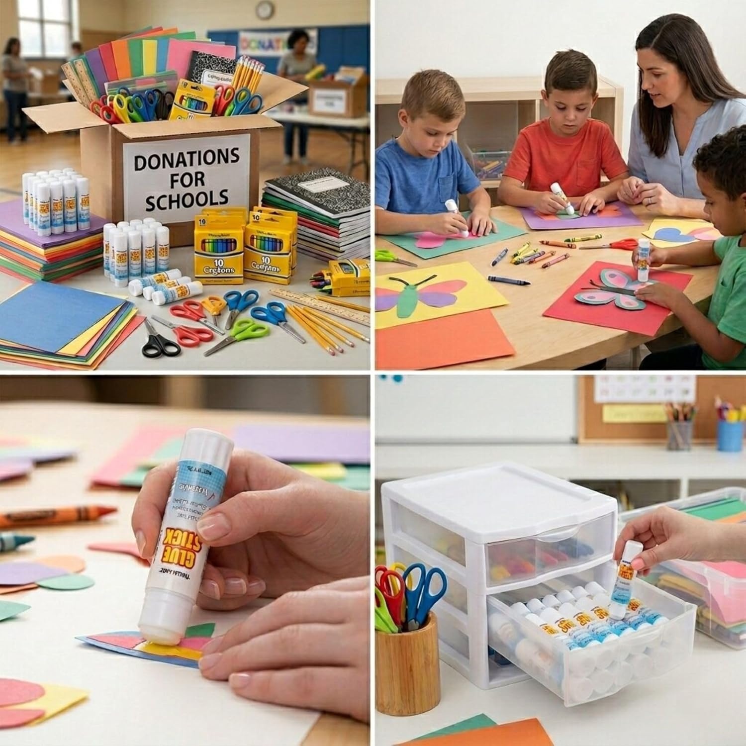 100 Pack Glue Sticks Bulk for Kids, Classroom, School, Crafts, Crafting, Scrapbooking – Dries Clear, Washable 100 Pack Wholesale Glue Sticks Bulk for Classroom Pack