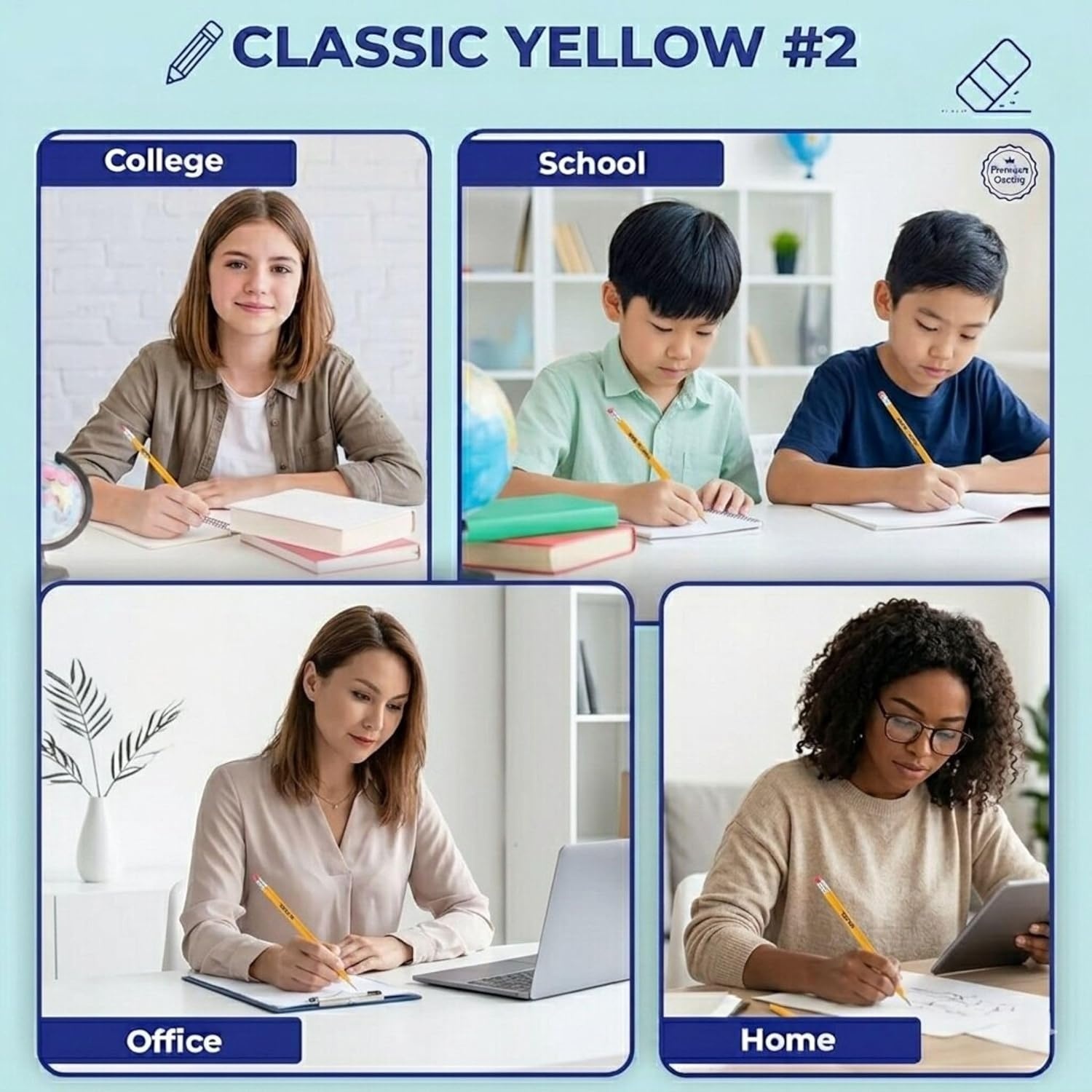 Trail maker Wood Cased #2 HB Pencils – 500 Unsharpened Yellow Pencils in Bulk for School, Office (100 5-Packs)(1000 Pencils)