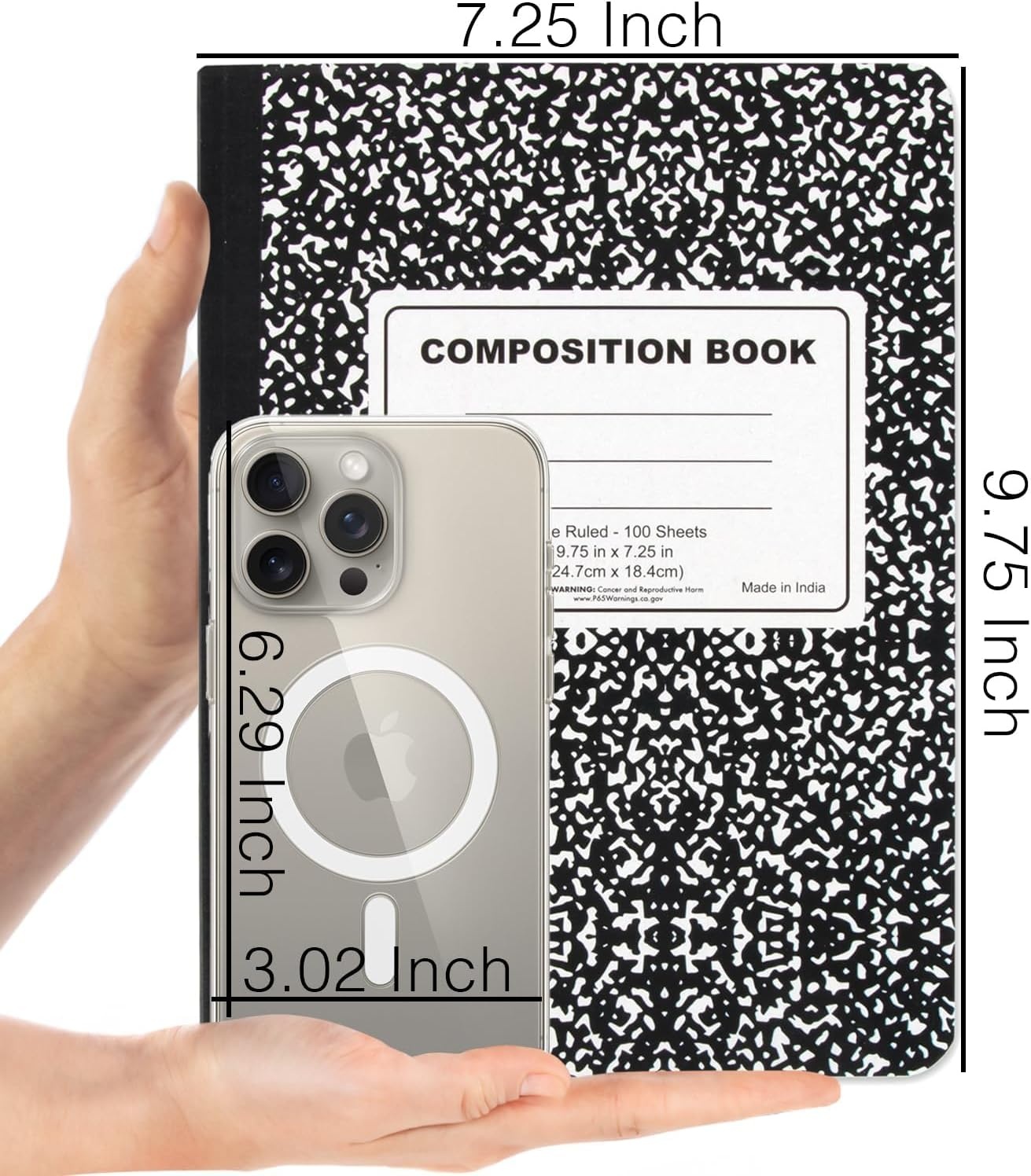 Trail maker 5 Pack Composition Notebooks Colored, Wide Ruled Marble Cover, 200 Pages (100 Sheets), 9.75 x 7.25, Bulk School Supplies for Classroom, Office & School Donations(2 000 pack)