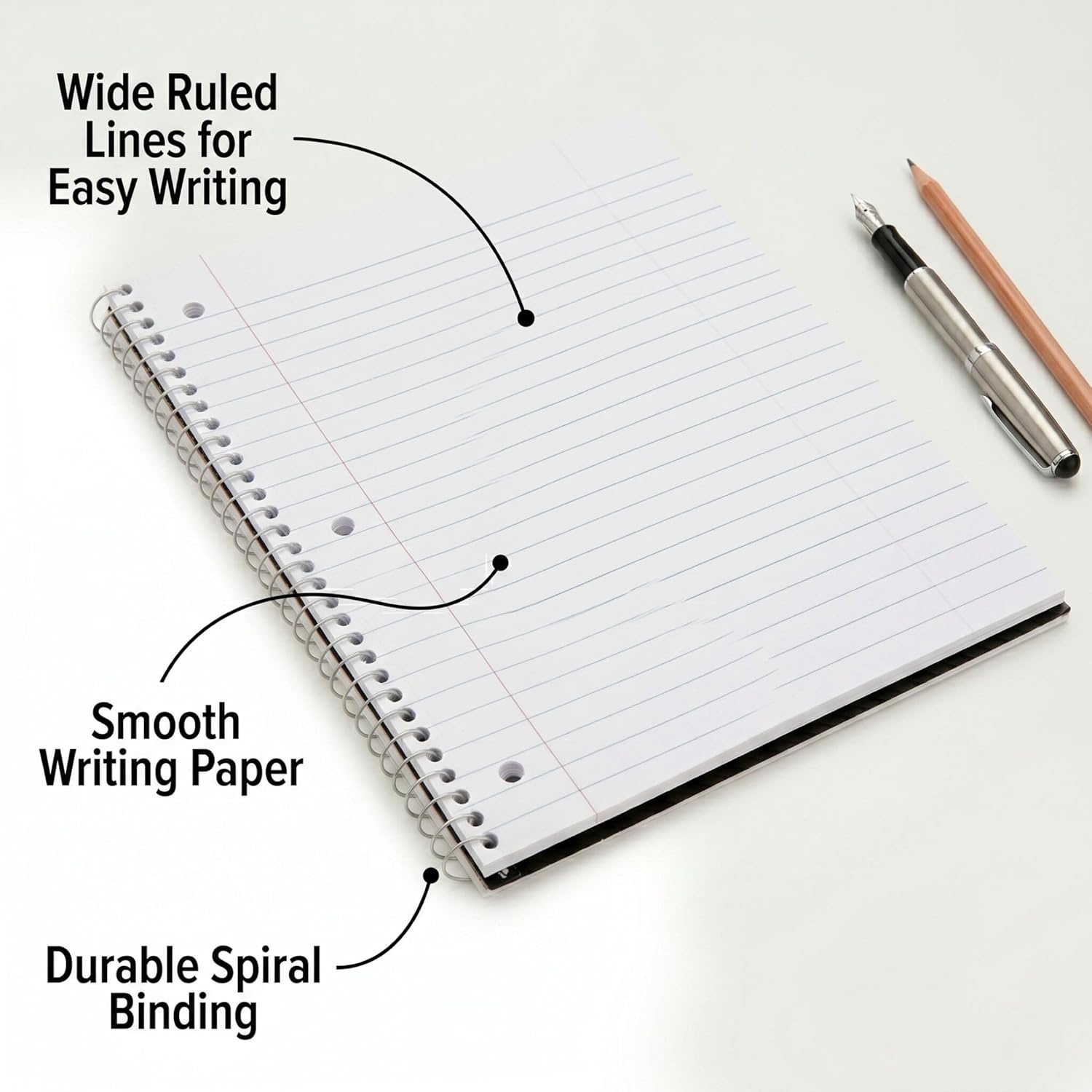 Trail maker Bulk Notebooks (50 Pack), One Subject Notebooks Wide Ruled, 140 Pages (70 Sheets),Spiral Bulk Notebooks for Kids, School Supplies, Journaling, Note Taking, Students, and Work(50 Pack)