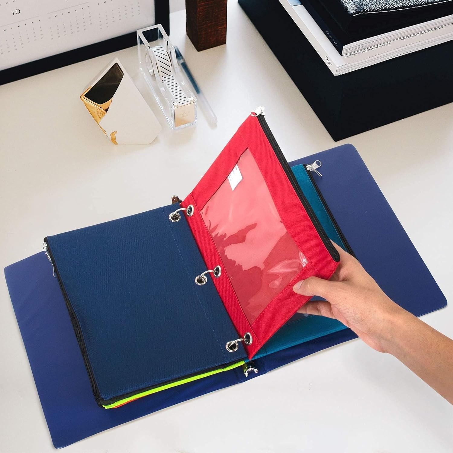 Trail maker 25 Pack Clear Pencil Pouch for 3 Ring Binder Bulk Pencil Pouch Bags for Binder with See Through Window and Zipper | Pencil Pouches for Office, Budgets