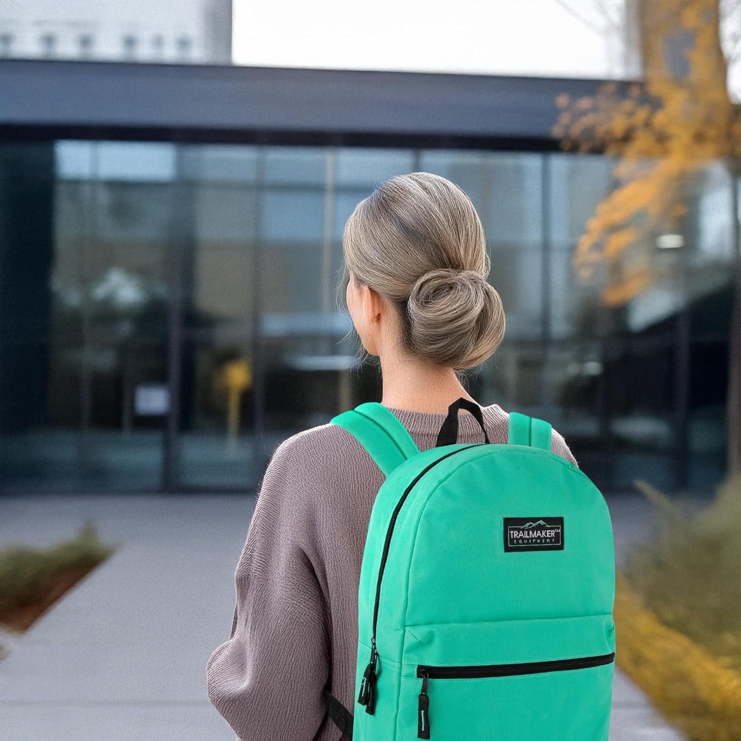 Trail maker Classic 17 inch Backpacks with Adjustable Padded Straps | School Backpacks for Girls, Boys (Green)(Aqua)