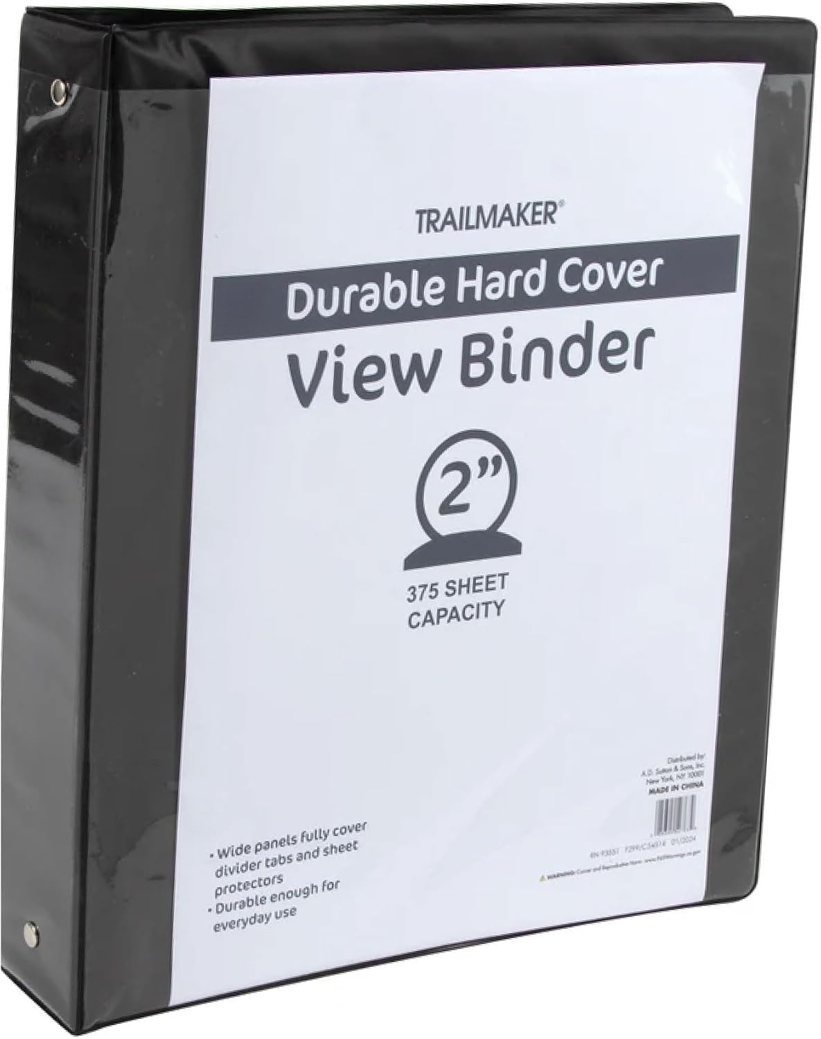 (50 Pack) 2 Inch Binders 3 Ring Hardcover Binders in Bulk with Clear View Cover, Pockets for Classroom, Office, Portfolios | Bulk School, Teacher, Office Supplies (Black Only Pack)(Black Only Pack)