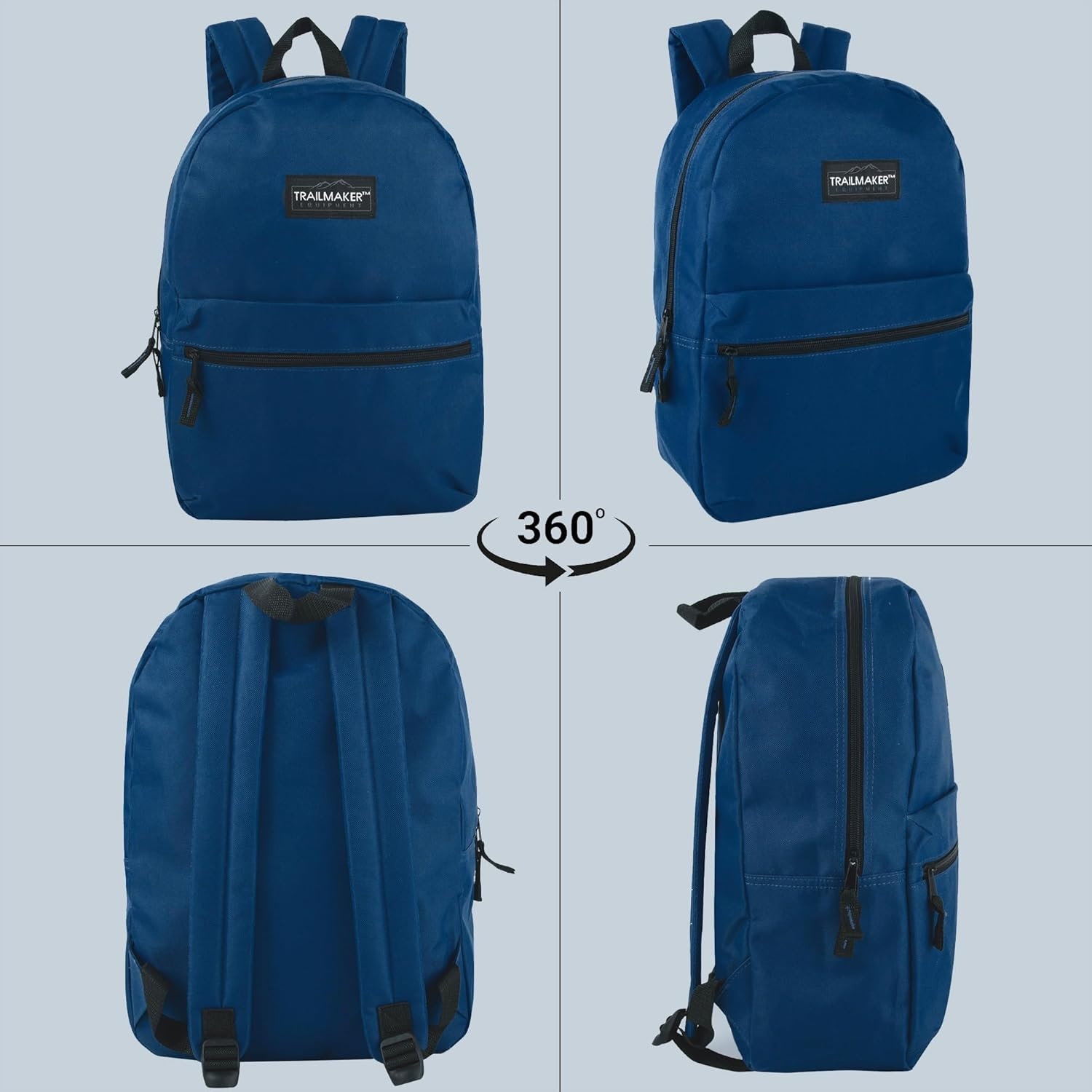 Trail maker Classic 17 inch Backpacks with Adjustable Padded Straps | School Backpacks for Girls, Boys (Green)(Navy)