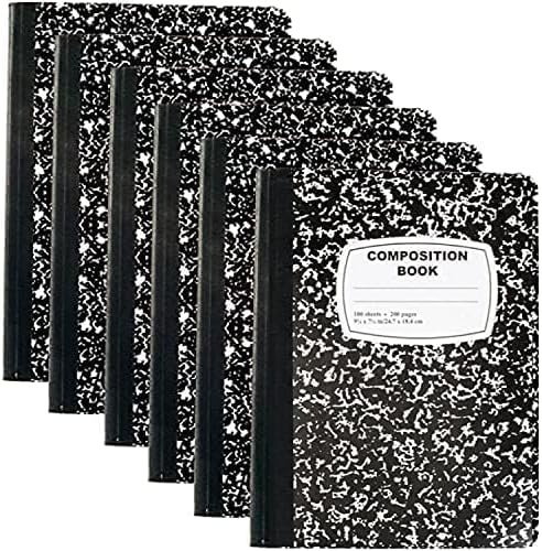 Trail maker 5 Pack Composition Notebooks, Wide Ruled Marble Cover, 200 Pages (100 Sheets), 9.75 x 7.25, Bulk School Supplies for Classroom, Office & School Donations(2 000 pack)