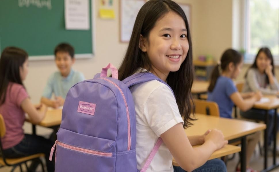 Trail maker Classic 17 inch Backpacks with Adjustable Padded Straps | School Backpacks for Girls, Boys (Green)(Purple)