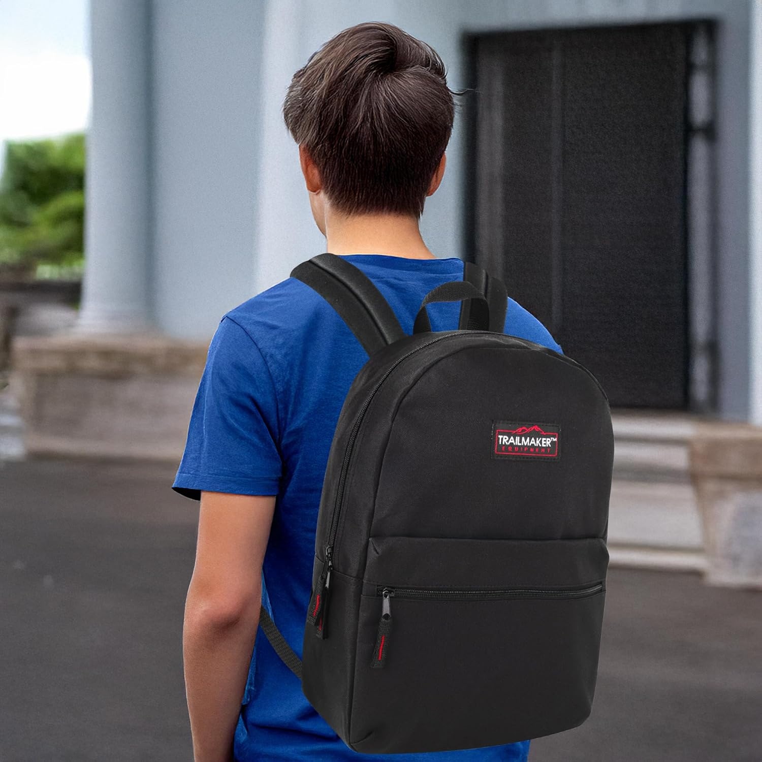 Trail maker 24 Pack 17 Inch Backpacks in Bulk Backpacks for Boys, Girls, School, and Homeless Donation(Black)