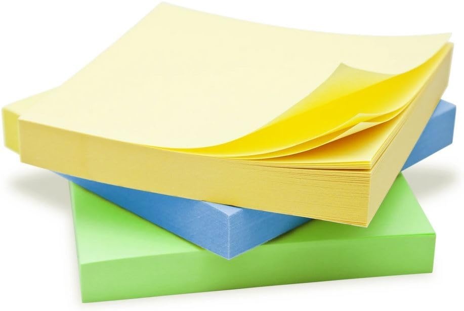 Trailmaker (100 Pack) Sticky Notes Bulk Set, 3×3 Self Stick Memo Pads with 100 Sheets Each, Sticky Notes for Classrooms, Offices, School Supplies & Organization (Yellow)(Multicolor Pack)