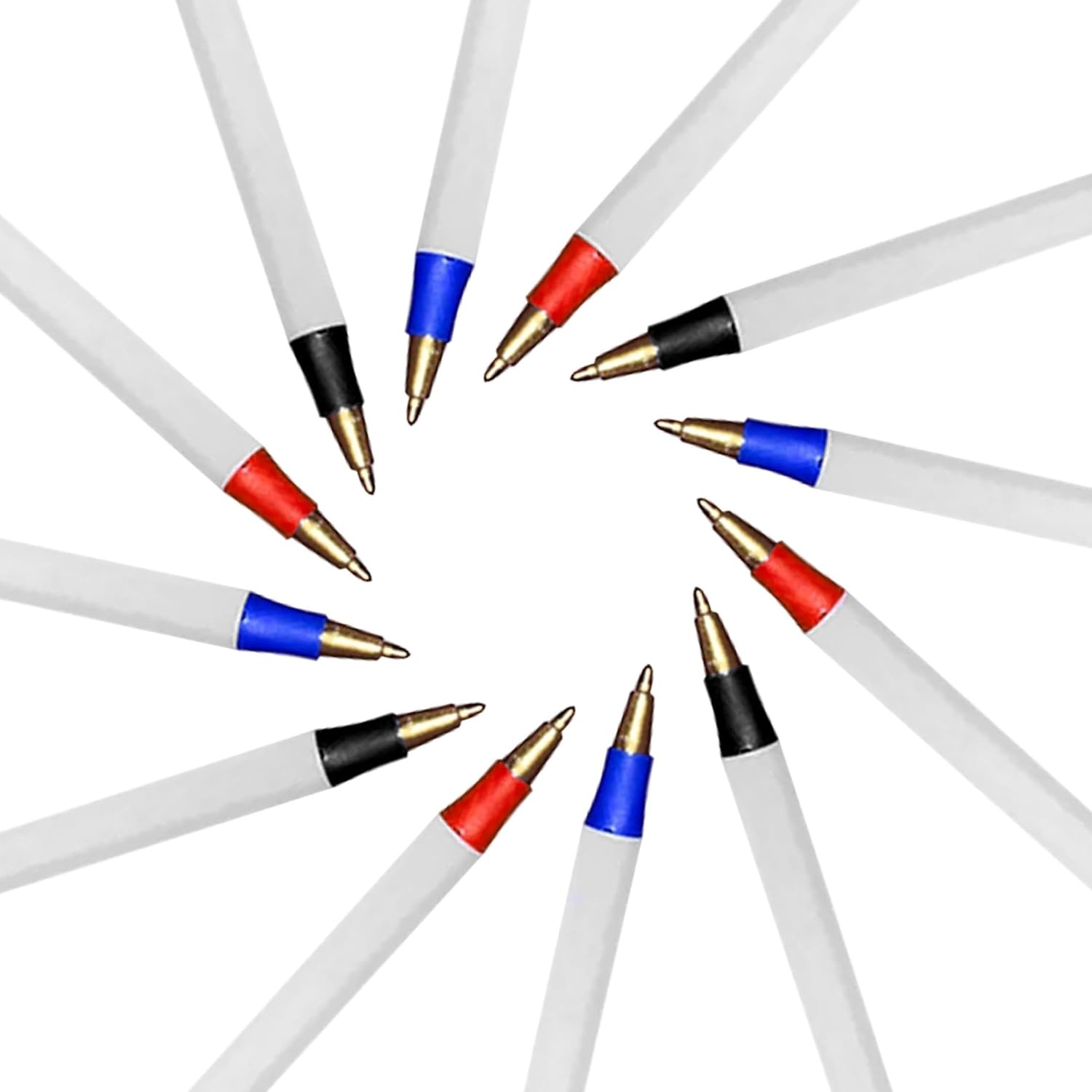 Trail maker Bulk Ballpoint Pens 500 Count (100 Packs of 5) – Red, Black & Blue Ink Writing Pens for School, Office Supplies, Students & Teachers(500)