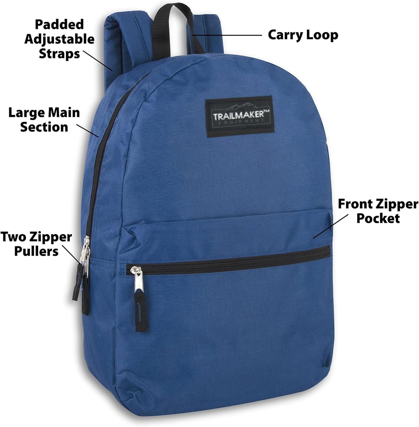 Trail maker 24 Pack 17 Inch Backpacks in Bulk Backpacks for Boys, Girls, School, and Homeless Donation(Blue)