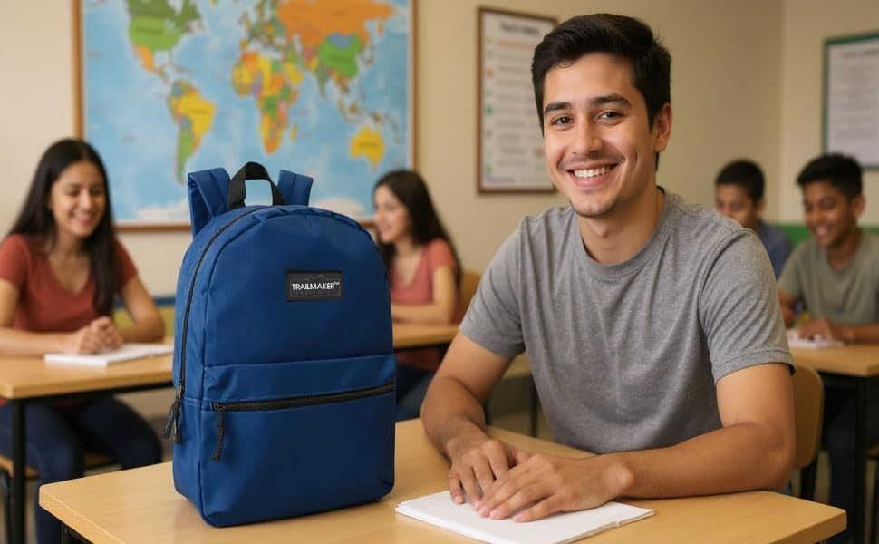 Trail maker 24 Pack 17 Inch Backpacks in Bulk Backpacks for Boys, Girls, School, and Homeless Donation(Blue)