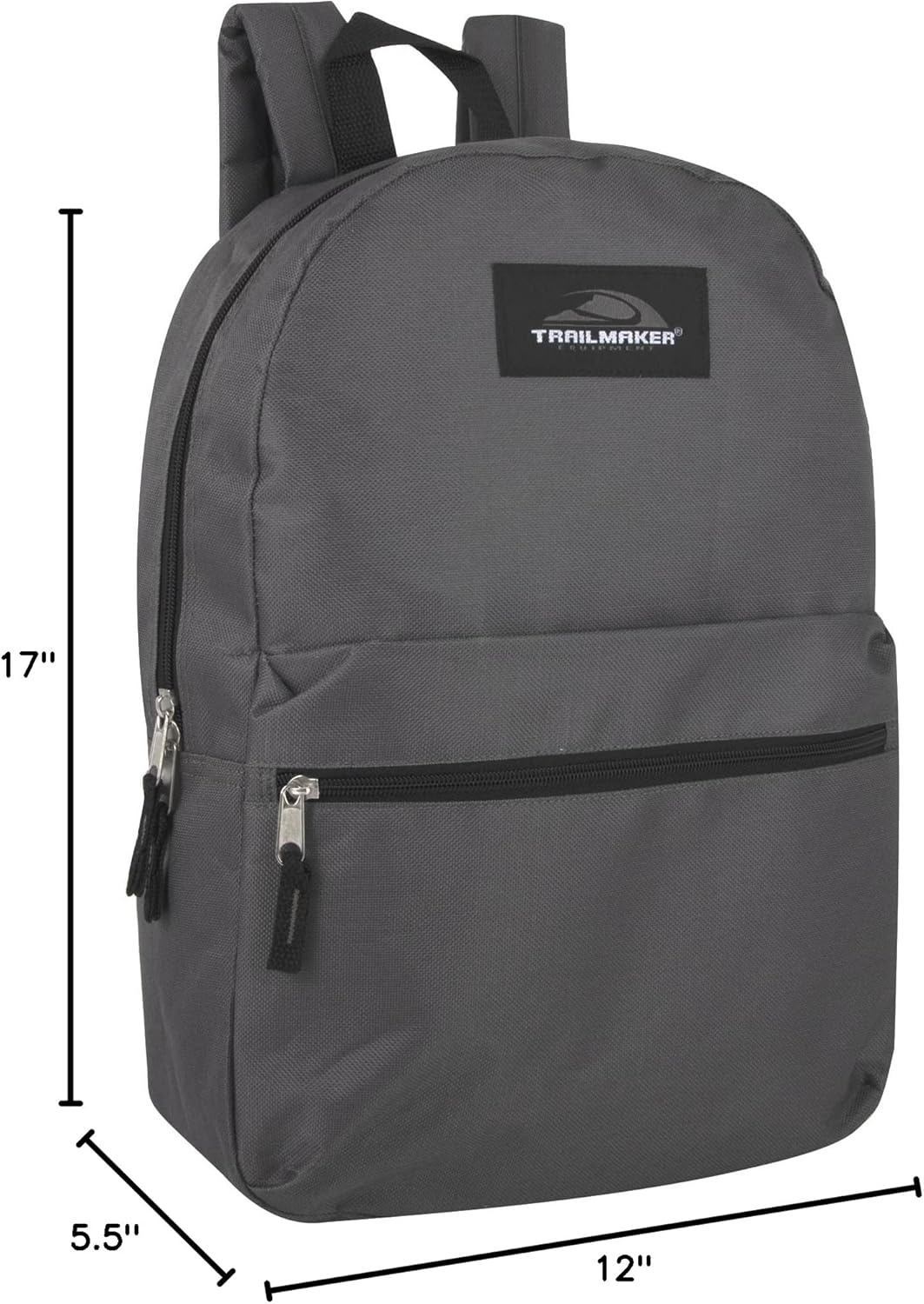 Trail maker 24 Pack 17 Inch Backpacks in Bulk Backpacks for Boys, Girls, School, and Homeless Donation(Gray)