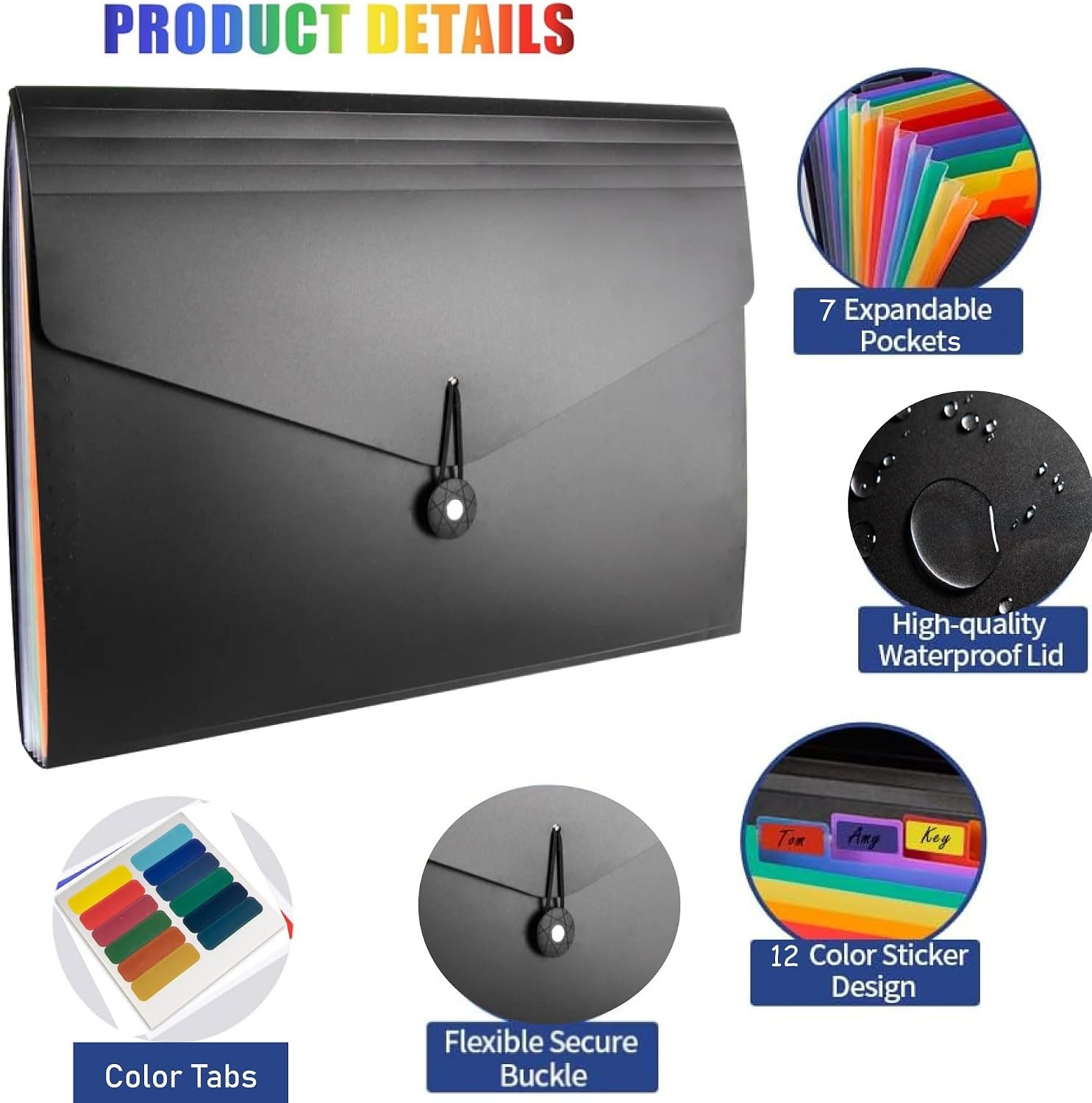 50 Pack Bulk Expanding File Folder, 8 Pocket Accordion File Holder Organizer, A4 Letter Size Paper Document & Receipt Organizer | 50 Accordion Filing Folders for Classroom, Office Supplies