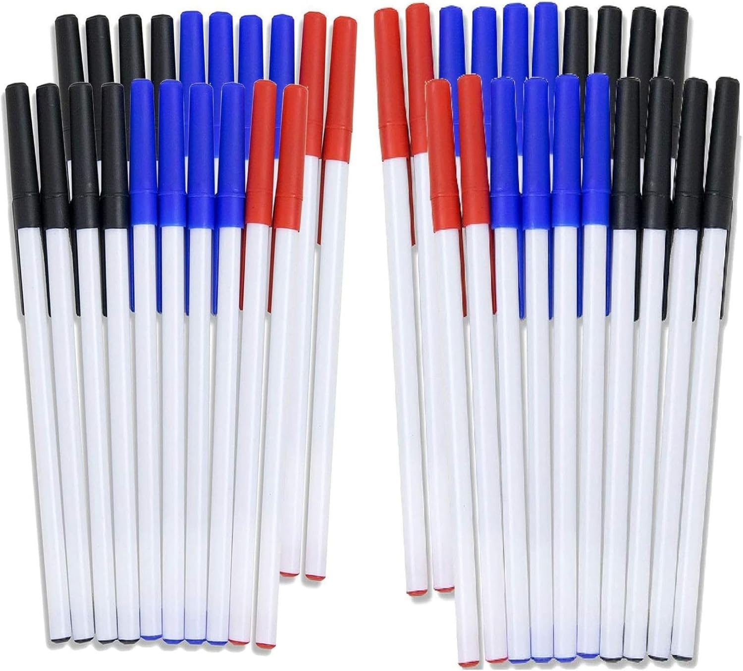 Trail maker Bulk Ballpoint Pens 500 Count (100 Packs of 5) – Red, Black & Blue Ink Writing Pens for School, Office Supplies, Students & Teachers(1000)