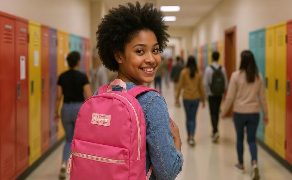 Trail maker Classic 17 inch Backpacks with Adjustable Padded Straps | School Backpacks for Girls, Boys (Green)(Pink)