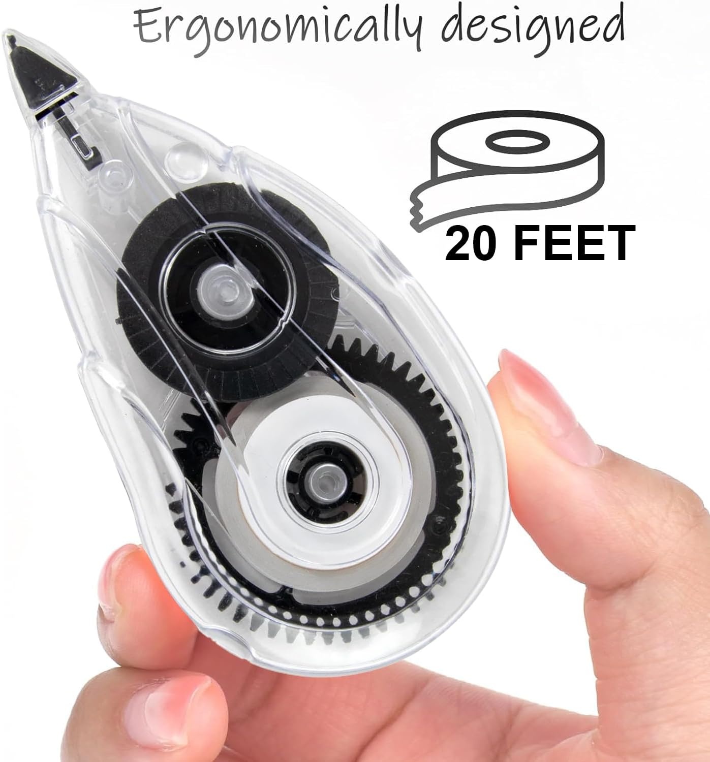 Trail maker White Out Correction Tape Bulk, 100 Pack Correction Tape Easy To Use Applicator for Instant Corrections, 20 Ft. / 6 Meters Each, Mini Rolls for School, Office Supplies(100)