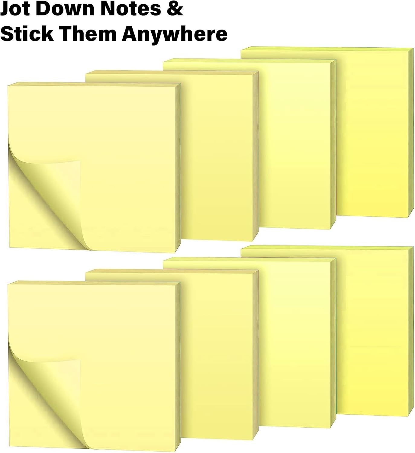 Trailmaker (100 Pack) Sticky Notes Bulk Set, 3×3 Self Stick Memo Pads with 100 Sheets Each, Sticky Notes for Classrooms, Offices, School Supplies & Organization (Yellow)(Yellow Pack)