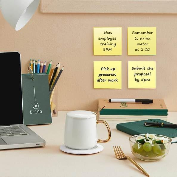 Trailmaker (100 Pack) Sticky Notes Bulk Set, 3×3 Self Stick Memo Pads with 100 Sheets Each, Sticky Notes for Classrooms, Offices, School Supplies & Organization (Yellow)(Yellow Pack)