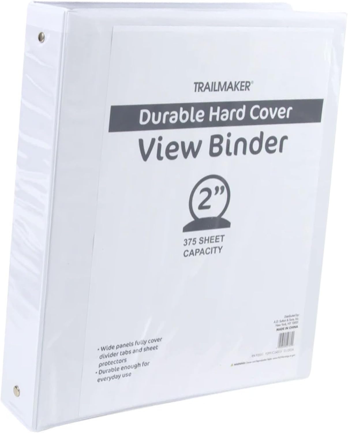 (50 Pack) 2 Inch Binders 3 Ring Hardcover Binders in Bulk with Clear View Cover, Pockets for Classroom, Office, Portfolios | Bulk School, Teacher, Office Supplies (Black Only Pack)(White Only Pack)