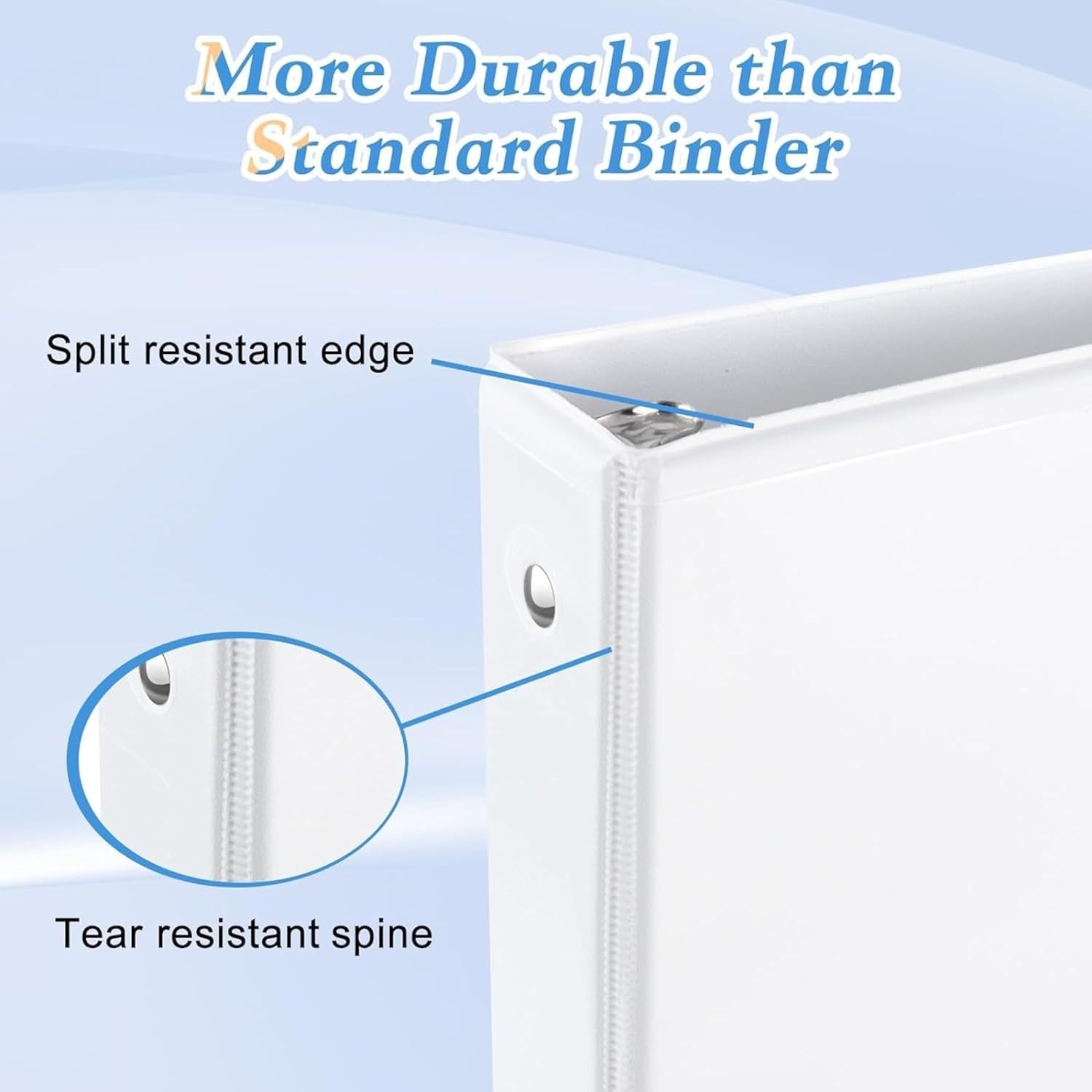Trail Maker 1 inch Binders (50 Pack), 3 Ring Hardcover Binders in Bulk with Clear View Cover, Pockets for Classroom, Office, Portfolios | Bulk School, Teacher, Office Supplies (White Only Pack)(White Only Pack)