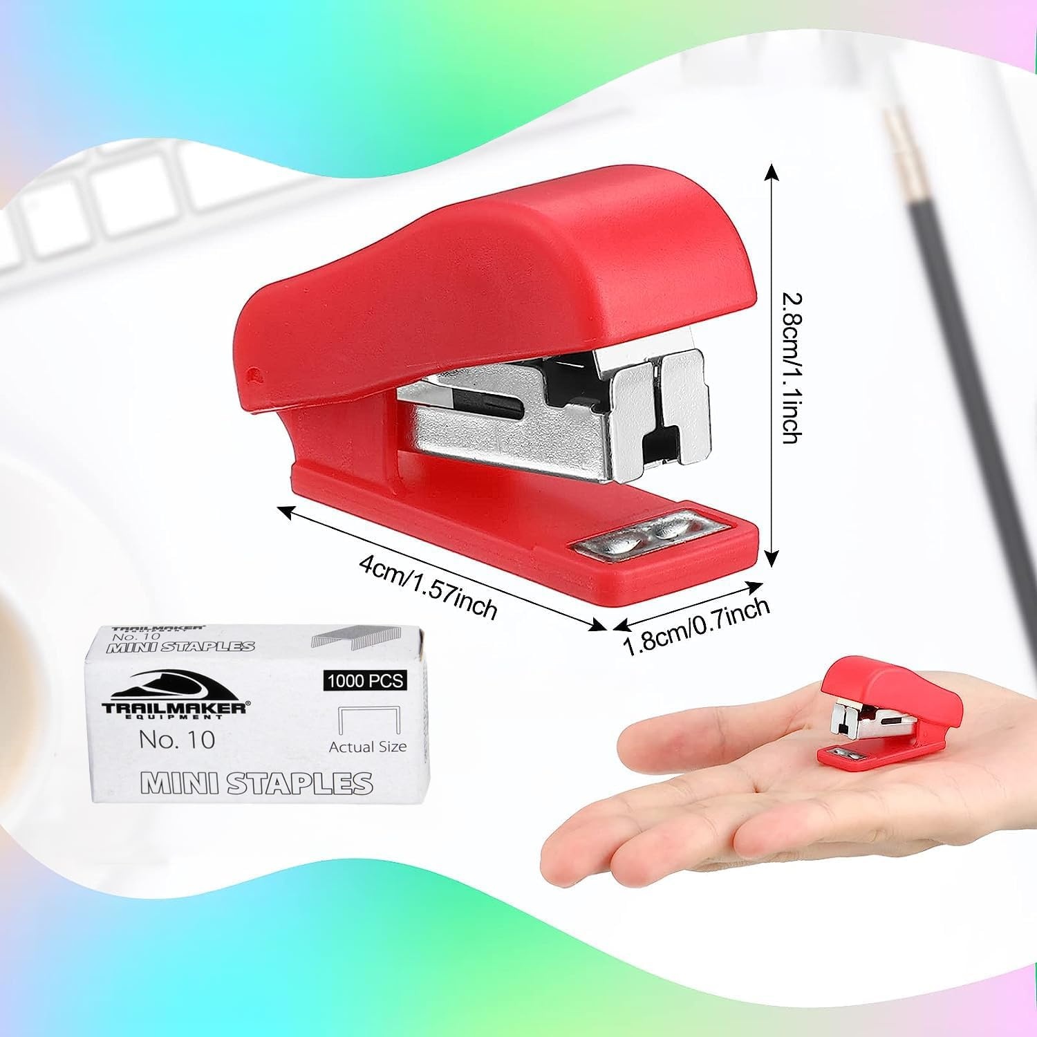 100 Bulk Mini Staplers for Classroom Set of Staplers, Mini Stapler with Staples Bulk for School, Offices, 4 Colors