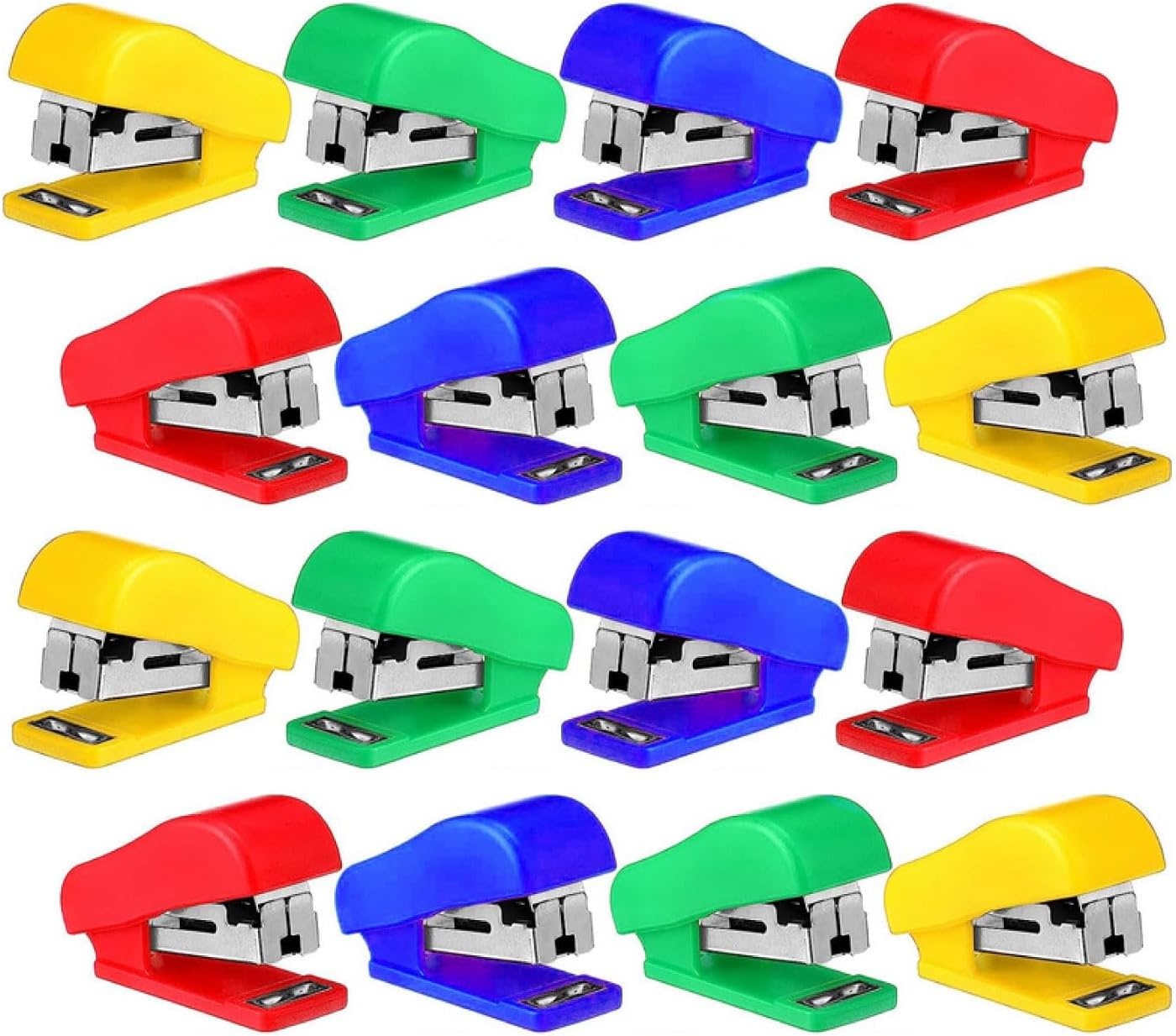100 Bulk Mini Staplers for Classroom Set of Staplers, Mini Stapler with Staples Bulk for School, Offices, 4 Colors